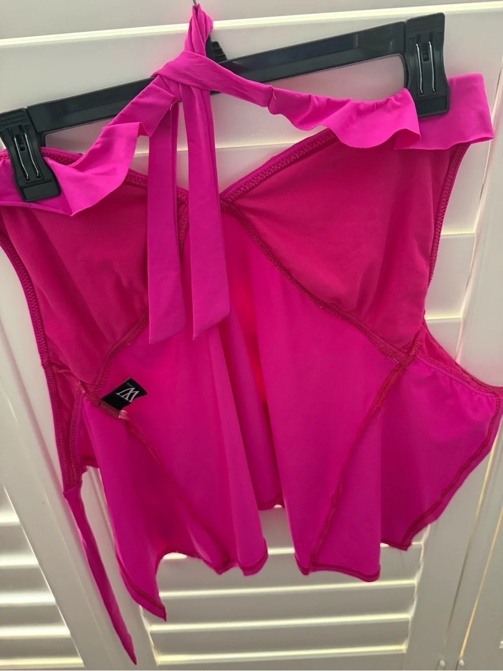 Raspberry Ruffle-Trim Women’s Swimsuit Tankini